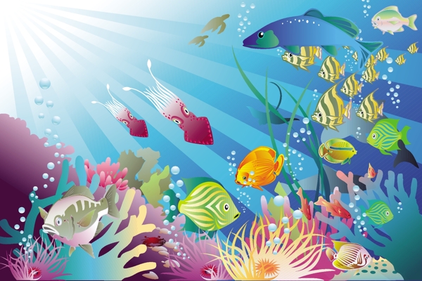 矢量海底生物世界图片素材