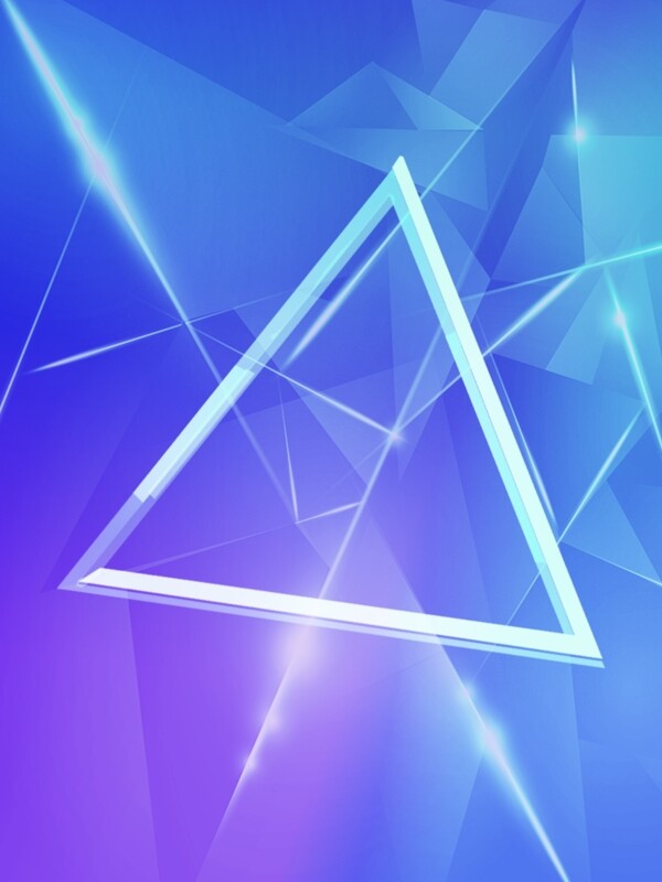 蓝色几何创意科技三角形背景