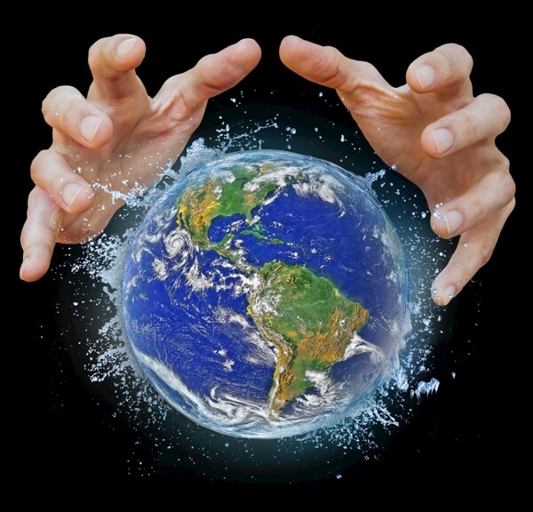 手和地球
