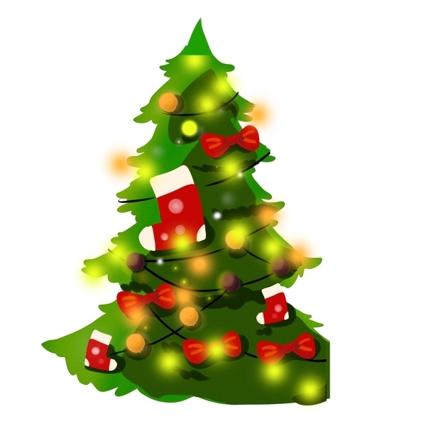 绿色清新唯美圣诞树设计