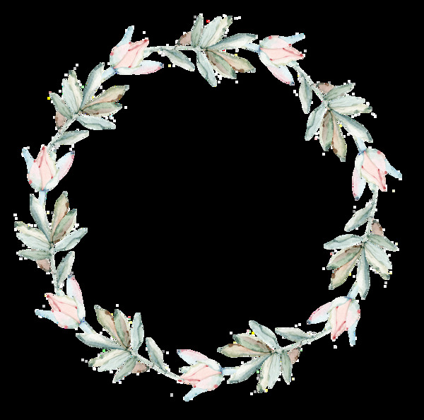 清新花環(huán)透明裝飾圖案