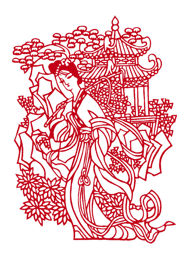 窗花剪紙民間美術(shù)0041