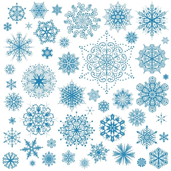 不同的雪花圖案矢量集04