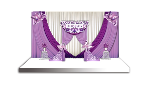 紫色浪漫蝴蝶婚禮