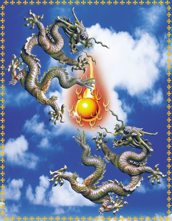 雙龍戲珠圖片