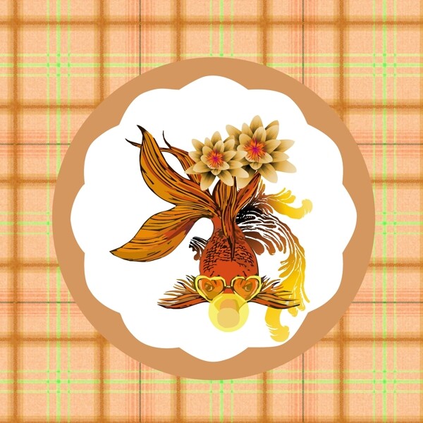印花矢量圖動物魚植物花朵免費素材