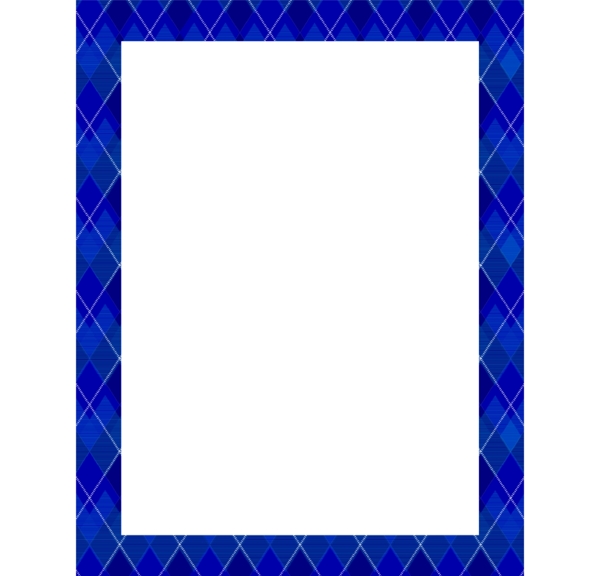 菱形图案方形蓝色边框免抠psd透明素材