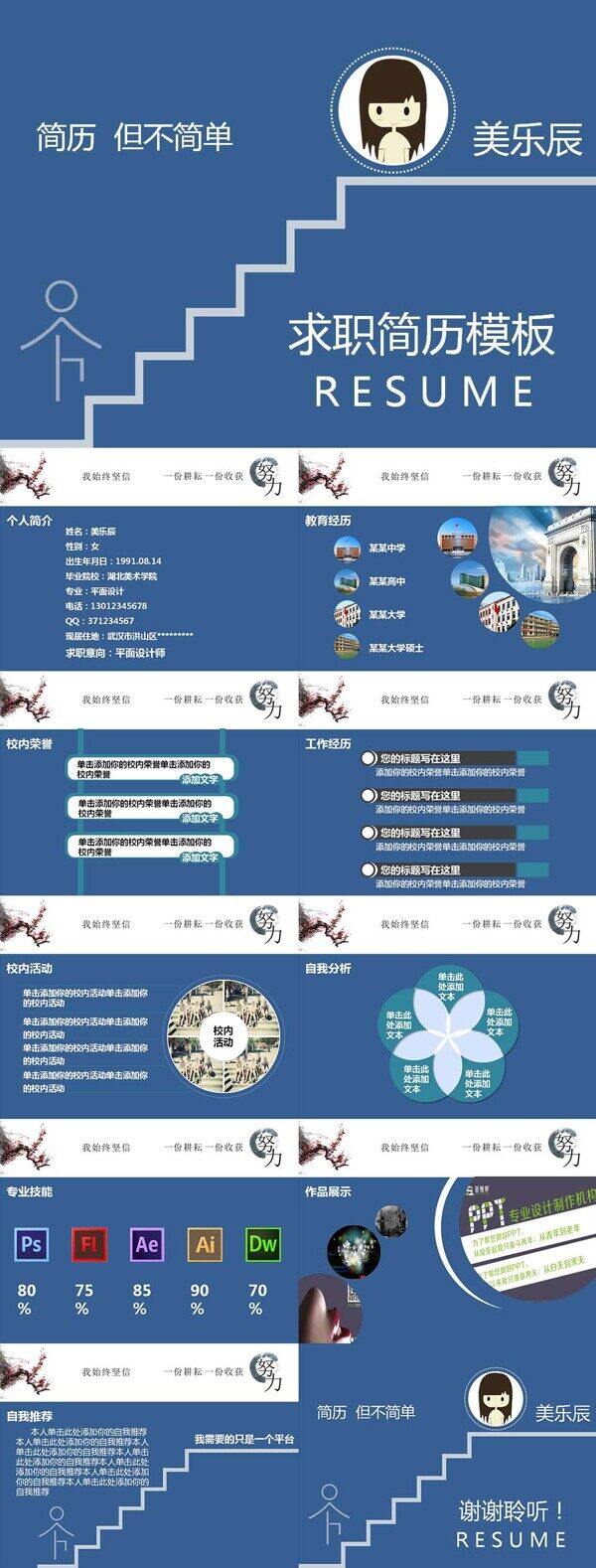 個(gè)人簡(jiǎn)歷ppt模板模板下載