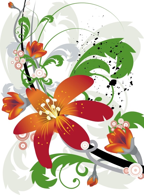 歐美花紋1524矢量EPS