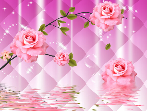 花团锦簇玉石瓷砖背景效果图