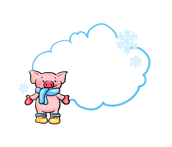 下雪對(duì)話框手繪插畫(huà)