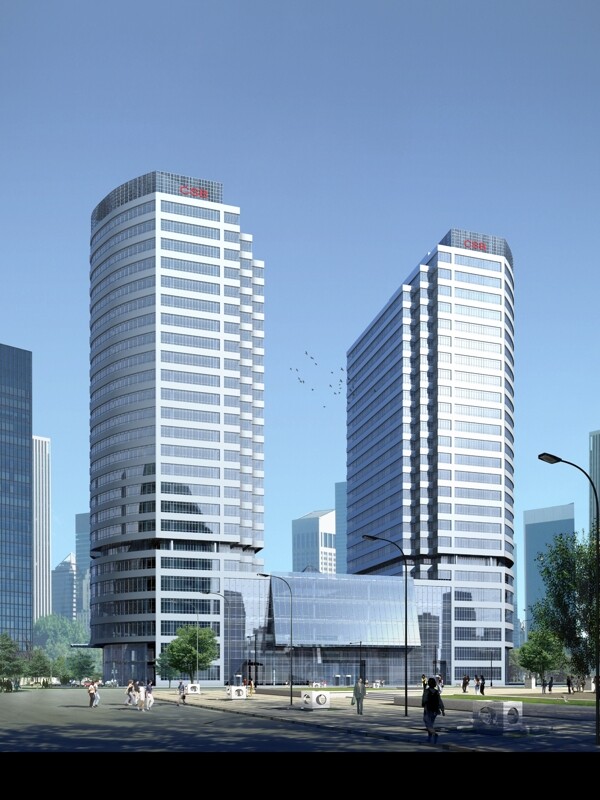 效果圖PSD分層建筑