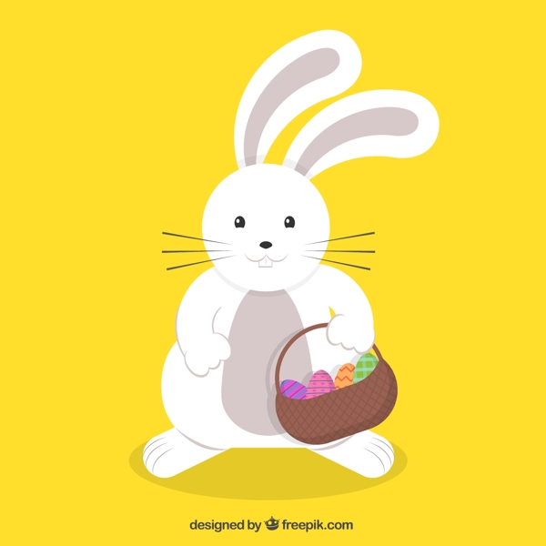 复活节挎篮子兔子图片