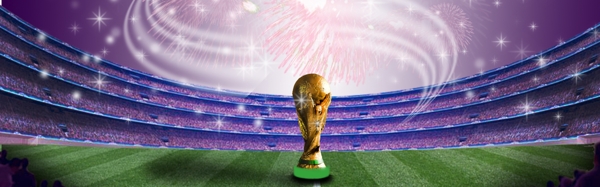 蓝色世界杯足球banner背景