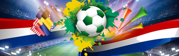 世界杯足球banner背景