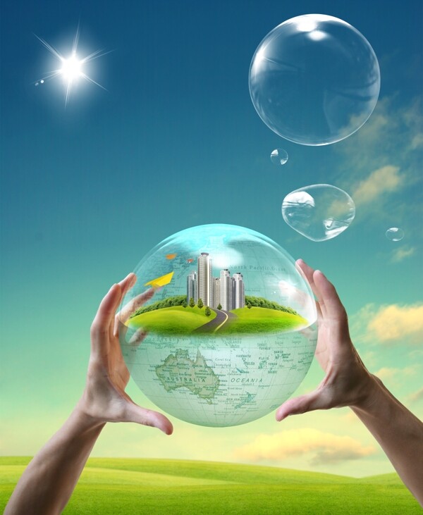 环保主题气泡地球