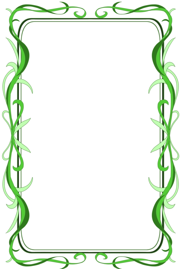缠绕的绿色花藤边框