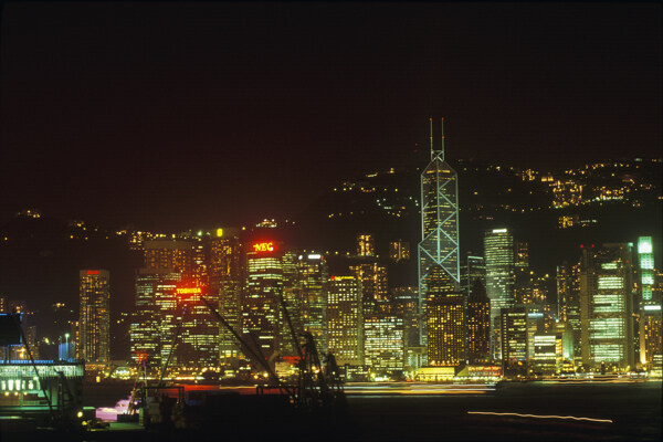 繁华的香港城市夜景图片