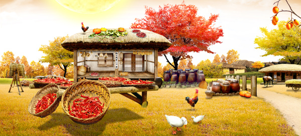 浪漫秋季豐收淘寶全屏banner背景