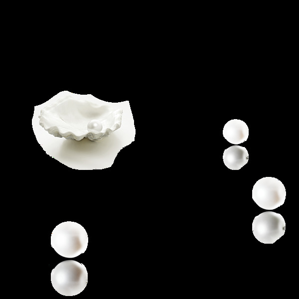 白色贝壳珍珠png元素素材