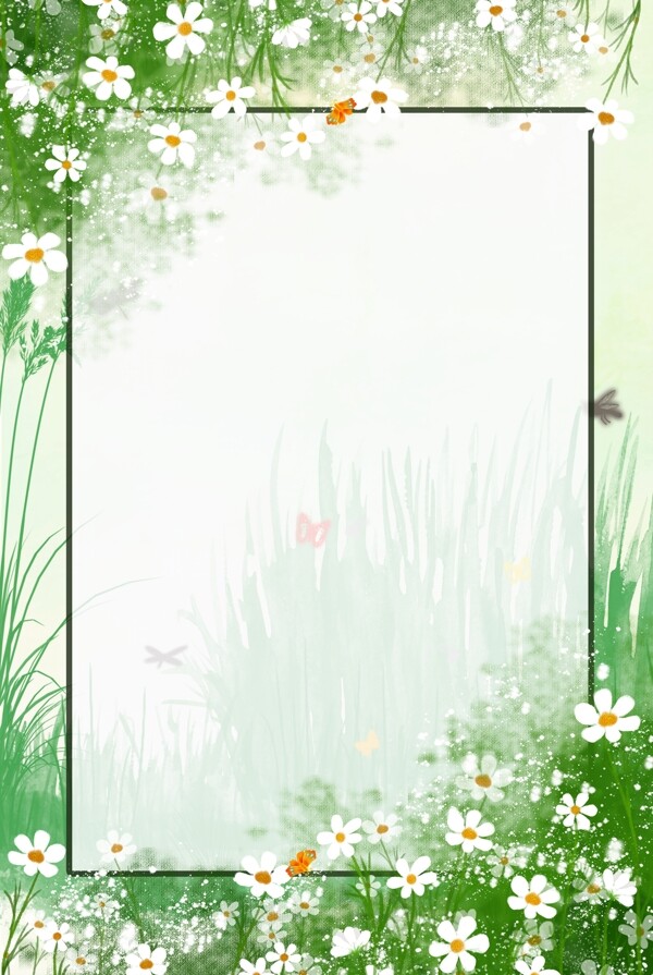 夏季小草小清新背景圖片