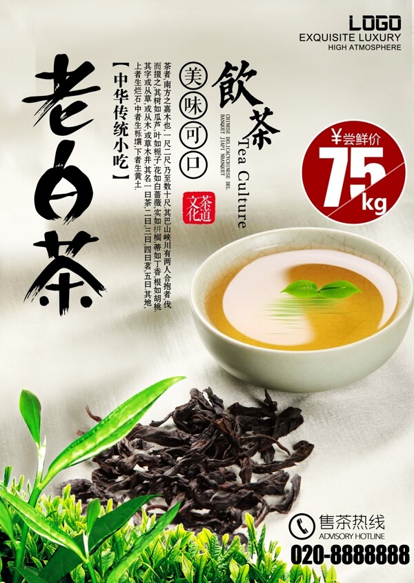 老白茶中国茶文化海报