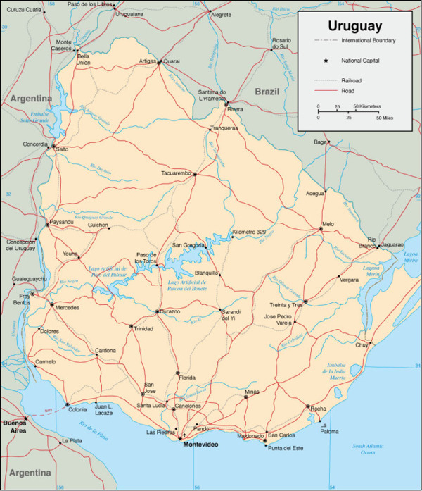 乌拉圭地图矢量文件