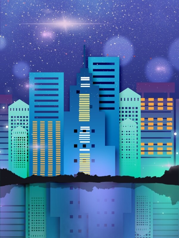 赛博朋克系列作品二梦幻未来科技城背景