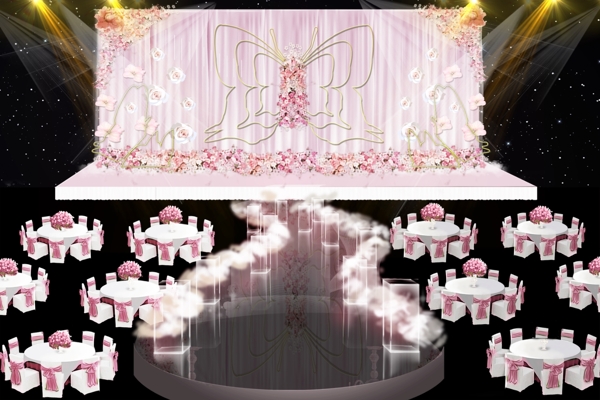粉色婚礼效果图粉色风格