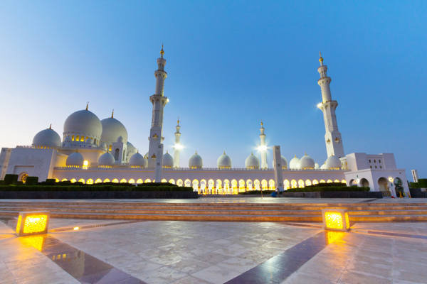 清真寺夜景摄影图片