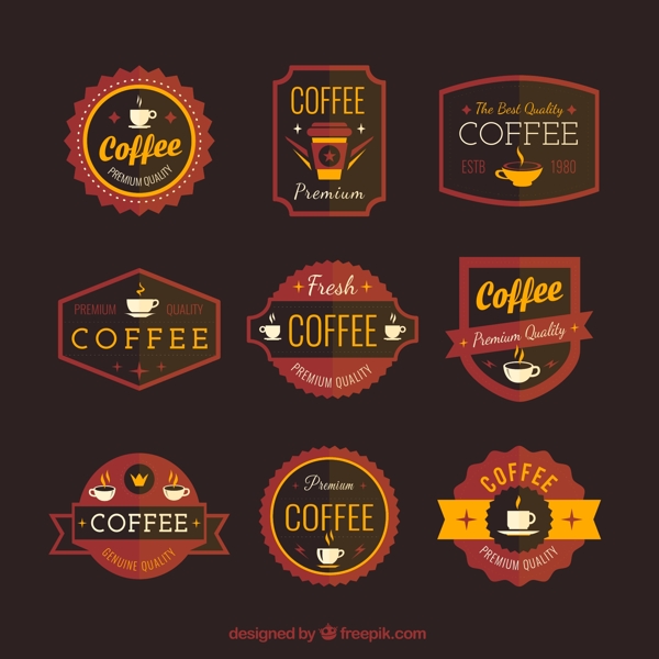 咖啡标签矢量素材图片