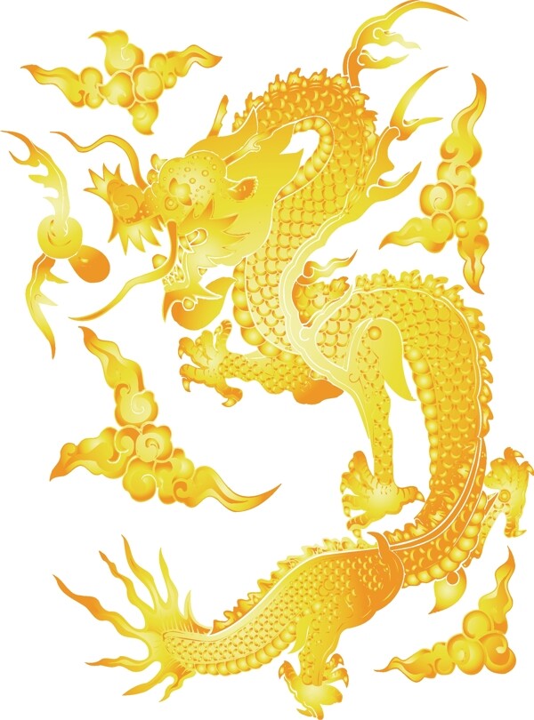 傳統(tǒng)金龍矢量圖