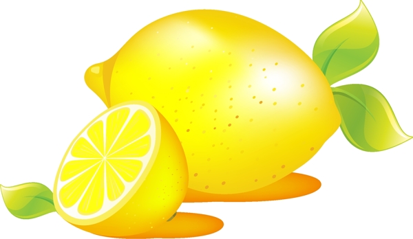 矢量黄色柠檬元素