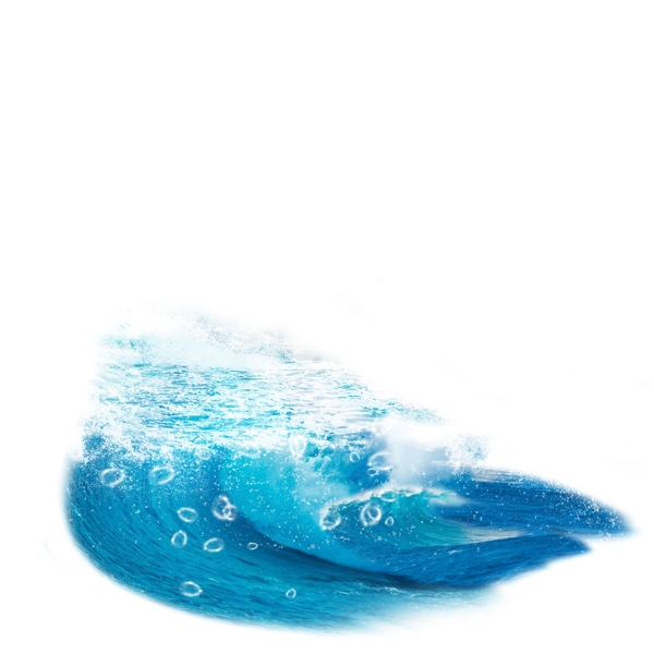 蓝色大海浪花元素