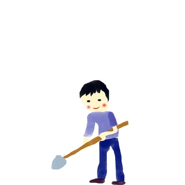 男孩干活