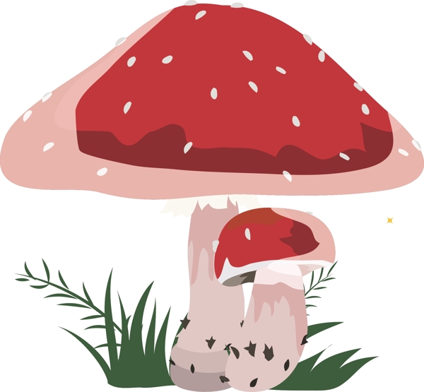 矢量红色蘑菇元素