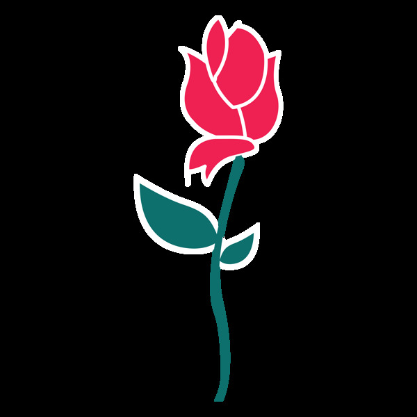 卡通玫瑰花
