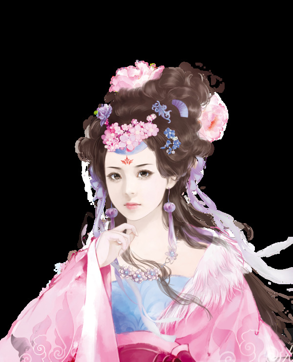 古風才華女子png元素素材
