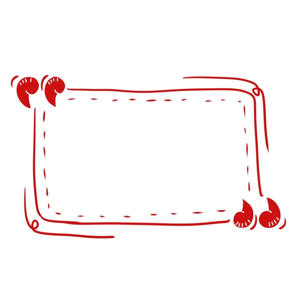 红色简约线条框架