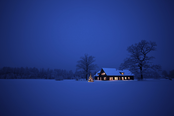 夜景的雪景摄影