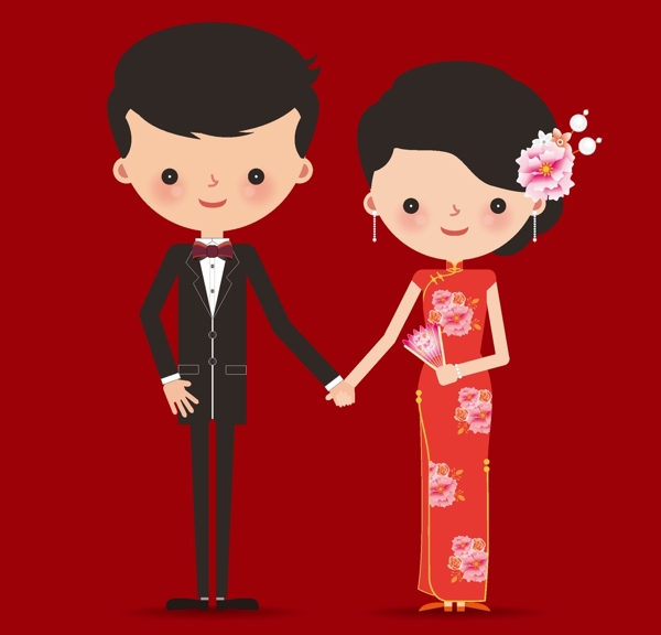 卡通中式婚礼