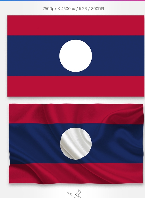 老挝国旗分层psd