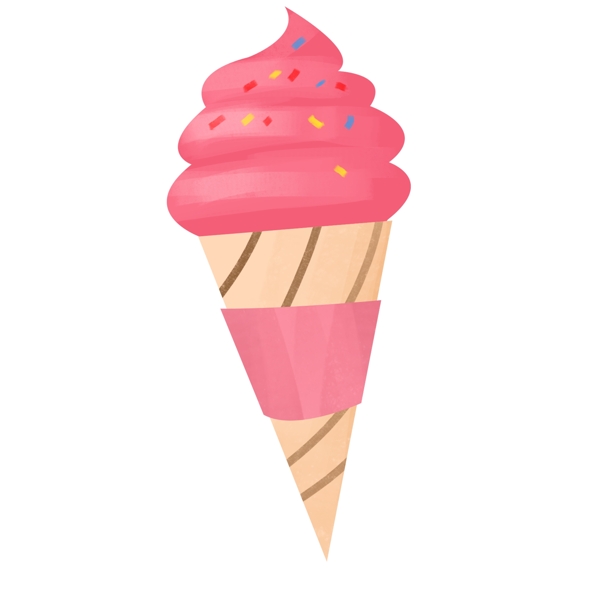 夏天卡通少女心冰淇淋