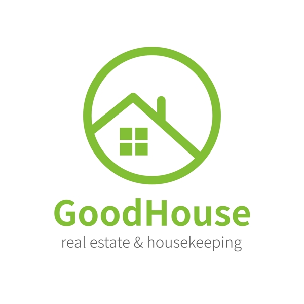 绿色简洁房产地产logo模板