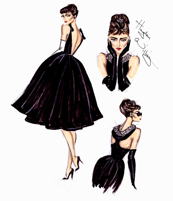 3款黑色连衣裙设计图