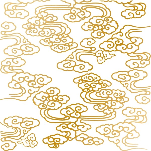 手绘中国风金色祥云纹理云纹底纹装饰元素