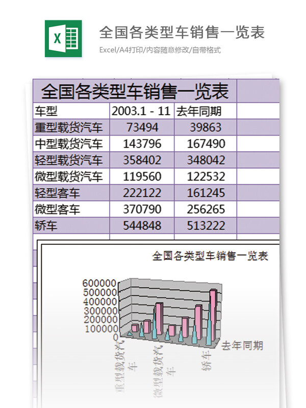 明細單excel模板表格