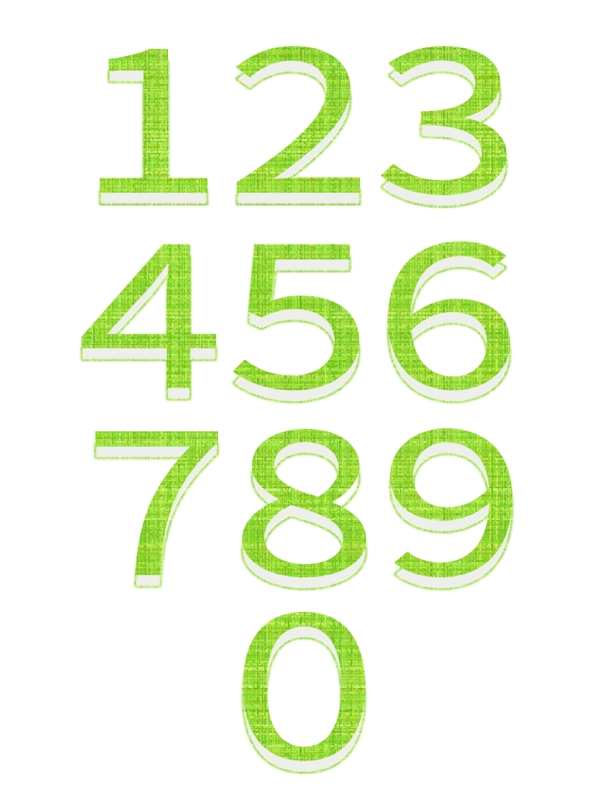 创意草绿色艺术字数字