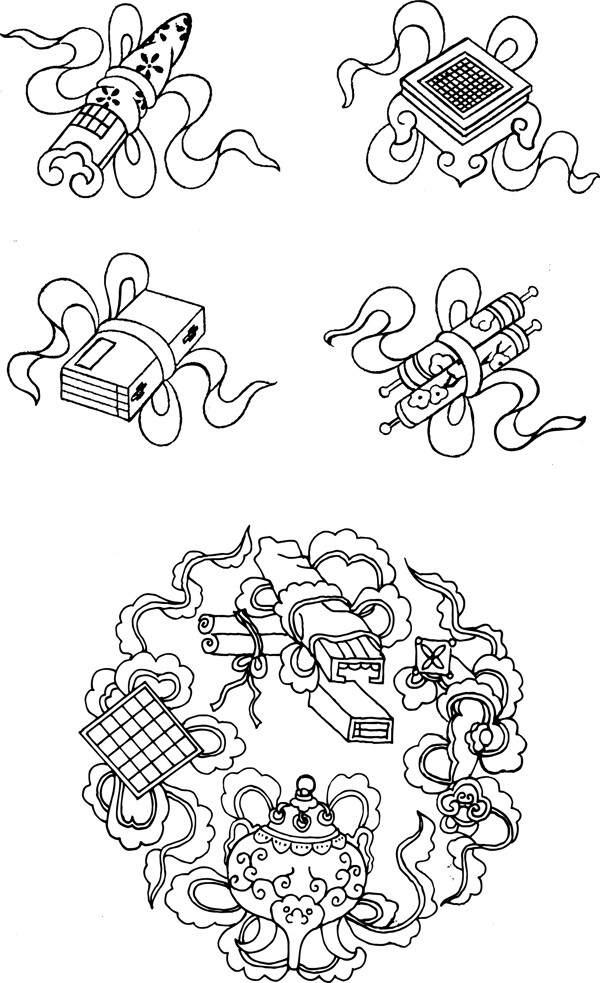 各種古代的物品矢量圖