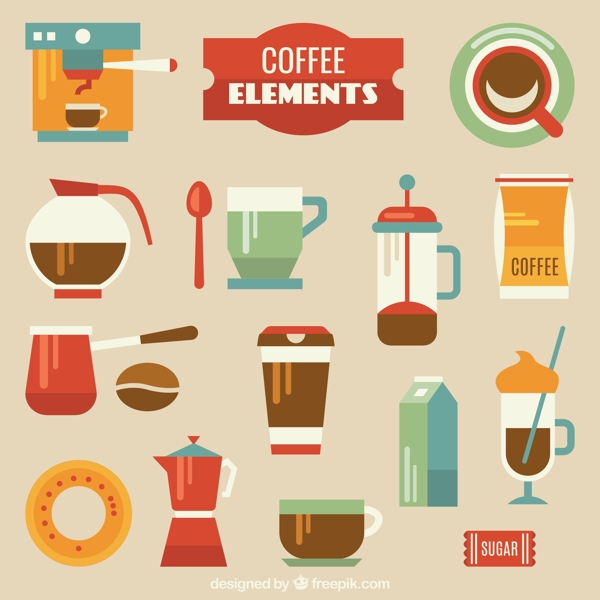 咖啡饮料图标矢量素材